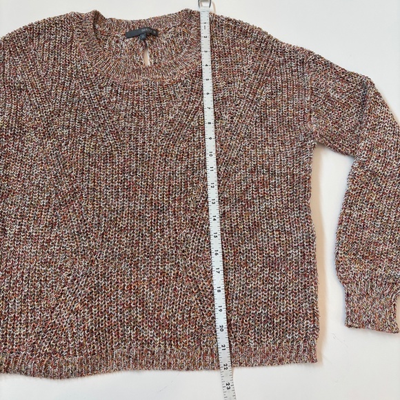 Marled Multicolor Crewneck Pullover Sweater with Split Back Openings, size M - Picture 8 of 8
